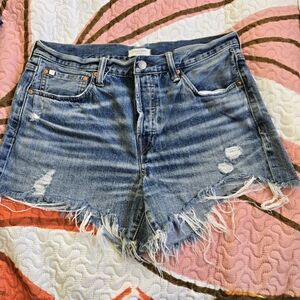 Distressed Denim Jean Shorts